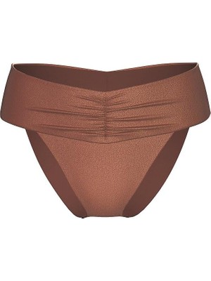 Victoria's Secret Swim Essential Büzgülü Yüksek Bel Bikini Altı - Bronz