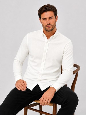 Classics Men Reeport Likralı Uzun Kol Slim Fit Erkek Gömlek - 7641