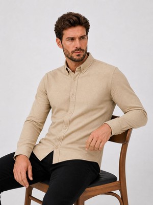 Classics Men Reeport Likralı Uzun Kol Slim Fit Erkek Gömlek - 7641
