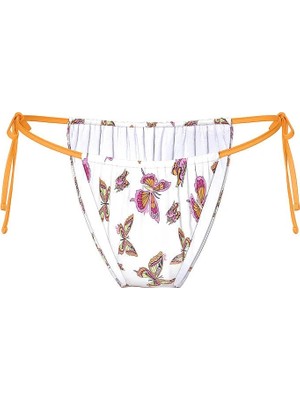 Pink Yandan Bağlamalı Cheeky Bikini Altı - Kelebek Baskılı