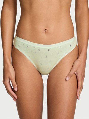 Victoria's Secret Esnek Pamuklu Bikini Külotu - Işıltılı Çam Ağacı Baskısı