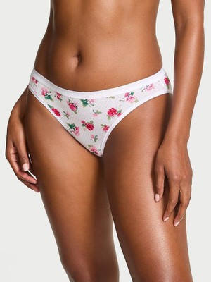 Victoria's Secret Esnek Pamuklu Bikini Külot - Beyaz/çiçek Baskılı