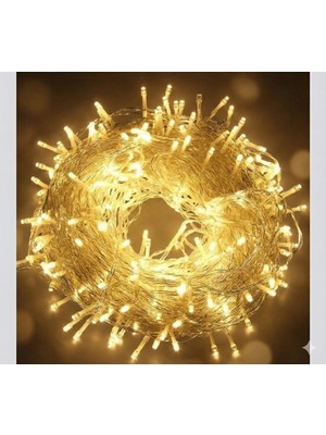 Kaia Life Yılbaşı Aydınlatması 100 LED Perde Hortum Sıcak Beyaz Işık - 10 Metre Dekoratif Şeffaf Kablolu Süs