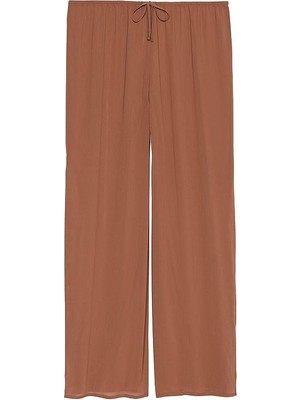Victoria's Secret Swim Transparan Crinkle Geniş Paça Pantolon - Karamel