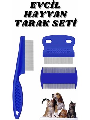 Evcil Hayvan Bit Tarağı Seti Paslanmaz Çelik Bıçaklı 4'lü Set