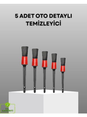 5 Parça Detay Temizlik Fırçası Seti Jant Motor Havalandırma Iç Dış Temizlik