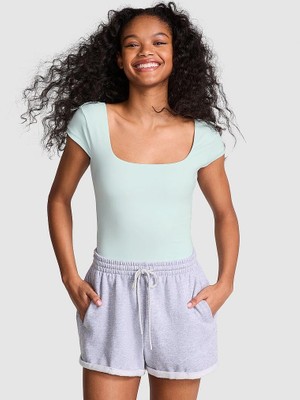 Pink Base Stretch Cap-Sleeve Tee - Mavi