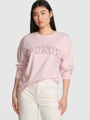 Pink Pamuklu Uzun Kollu Tişört - (Tek Renk)
