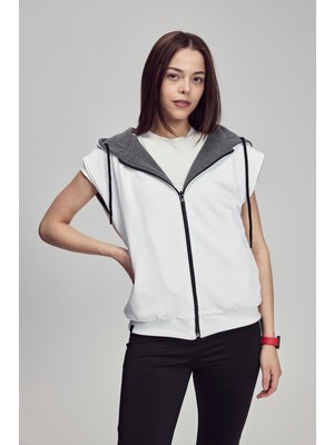 Scorp Impact Reversible Kadın Çift Taraflı Yelek Gri Beyaz