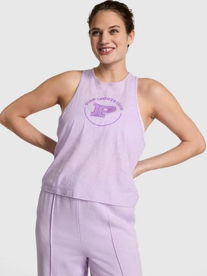 Pink Pamuklu Racerback Atlet - Pastel Lila
