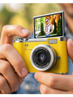Esranın Dünyası Yüksek Çözünürlüklü 48 Mp Kamera 4K Video Çekim Selfie Vlog Fotoğraf Makinesi RSGOO34-ESRDN