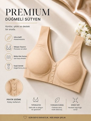 Qulat Önü Açılır Kapanır Düğmeli Sütyen | Toparlayıcı, Dikişsiz, Rahat Kullanım