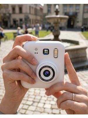 Esranın Dünyası Çocuk Dijital Baskılı Kamera 5 Kalem 4 Rulo Kağıt Hediyeli Eğlenceli Fotoğraf Makinesi Rsgoo3