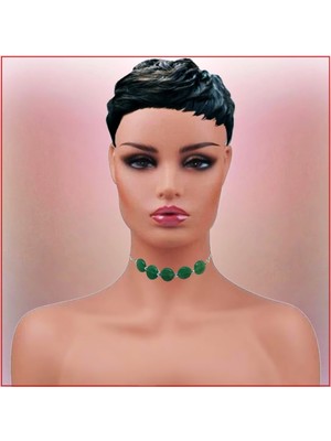 BijuStore Yeşim Taşı Doğal Taş Kadın Choker