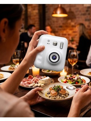 Esranın Dünyası Mini Çocuk Fotoğraf Makinesi Baskı Özellikli Video Çekim 4 Kağıt Rulo Hediyeli RSGOO34-ESRDNS