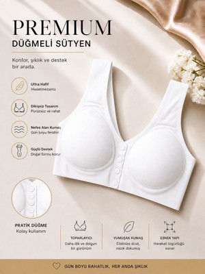 Qulat Önü Açılır Kapanır Düğmeli Sütyen | Toparlayıcı, Dikişsiz, Rahat Kullanım