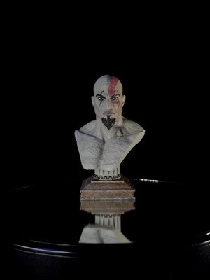 Arez Figür God Of War Kratos Büst Figür 10 cm El Boyama Koleksiyonluk Dekoratif 3D Baskı
