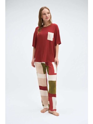 Pijadore 2041 Kısa Kollu Bayan Pijama Takım