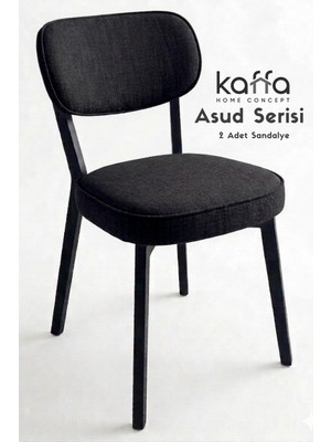 Kaffahome Asud , Modern Mutfak Sandalyesi, Yemek Odası Sandalyesi, Bahçe, Kafe - 2 Adet Siyah Sandalye