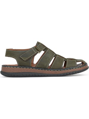 Ziya, Erkek Hakiki Deri Sandalet 1611045ZS32 Haki