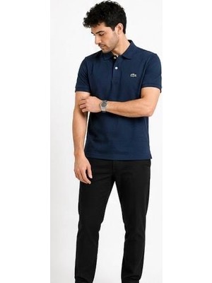 Lacoste Polo Yaka  Lacivert Regular Fit Metal Logo