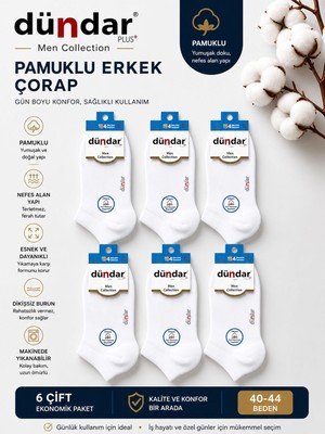 Dündar Erkek Pamuklu Çorap 6 Çift | Siyah & Beyaz Karışık Ekonomik Paket