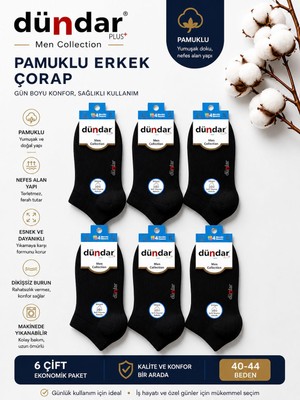Dündar Erkek Pamuklu Çorap 6 Çift | Siyah & Beyaz Karışık Ekonomik Paket