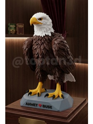 Kişiye Özel Dekoratif Kartal Biblo, Kartal Heykeli, Sevgiliye Özel Hediyelik Kartal Dekoru - Kahverengi, 22CM