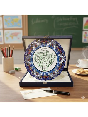 Hatyazan Kişiye Özel Sınıf Ağacı Tasarımlı El Yapımı Kütahya Çini Tabak – 25 cm Mezuniyet Hediyesi