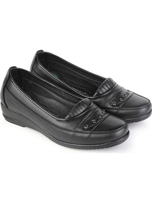 Ern Shoes Kadın Topuk Jelli Içi Hakiki Deri Anne Ayakkabısı