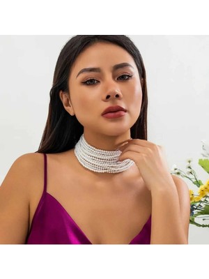 İpar Aksesuar Inci Choker Şık Kolye