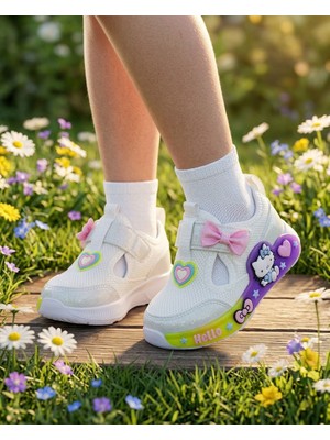 Foopi Hello Işıklı Kız Cırtlı Spor Sandalet 22-25
