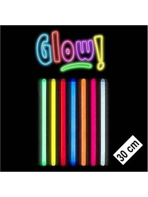 Renas Store Karanlıkta Parlayan Fosforlu Glow Stick Kalın Çubuk 30 cm 1 Adet