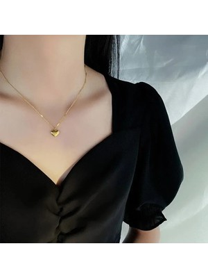 İpar Aksesuar Gold Zincir Kalp Kolye