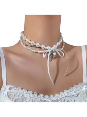 İpar Aksesuar Choker Tarzı Kurdeleli Kolye