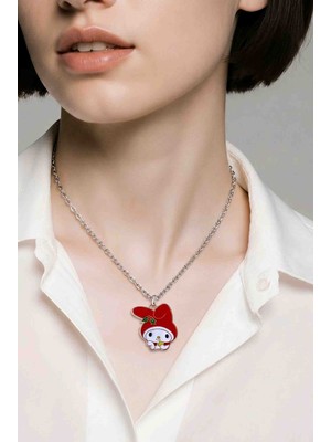 BBS My Melody Figürlü Kırmızı Kapüşonlu Karakter Altın Renk Zincir Kolye