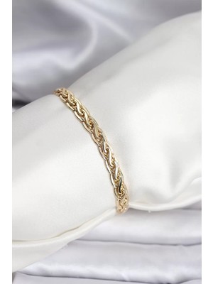 Renas Store 14K Gold Renk Kaplama Zincir Model cm Kadın Bileklik - TJ-BB8125