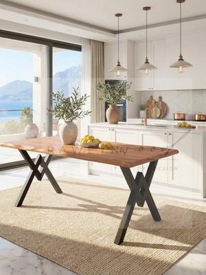 Deryawood Masif Ahşap Laurus Sulamalı Mutfak Masası 70*100 cm