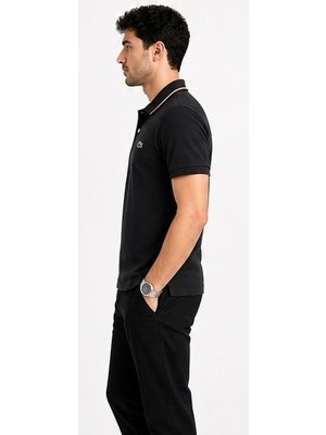 Lacoste Polo Yaka Siyah Regular Fit