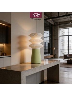 Nazze Kai Açık Yeşil Masa Lambası Modern Abajur