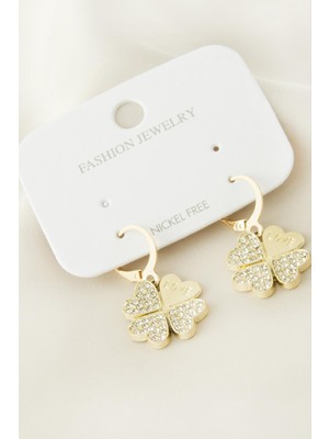 Bottega Kadın Gözyaşı Metal Küpe 1.5 cm Sarı