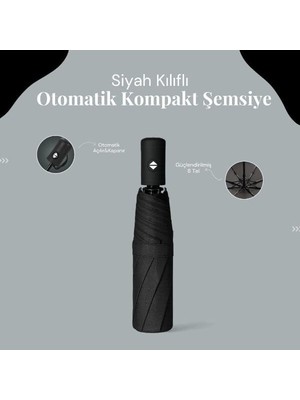 EkoAlışverişDünyam Siyah Kılıflı Otomatik Kompakt Şemsiye