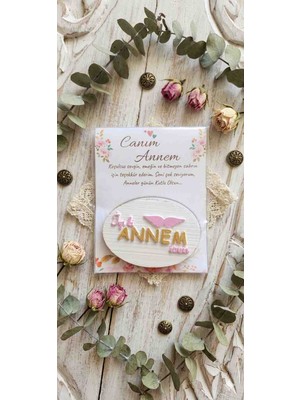 Queens Atölye Anneler Günü Taş Tozu Magnet - Özel Tasarım Kartlı Hediyelik Obje (1 Adet Fiyatıdır)