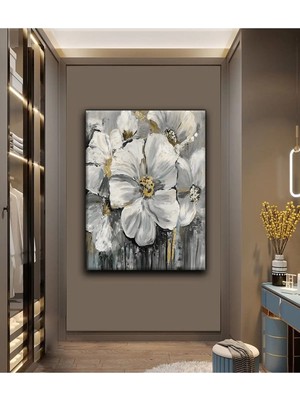 Şehzat Dekoratif Tablonuz Dekoratif Modern Şık Çiçek Kanvas Tablo Dikey E20