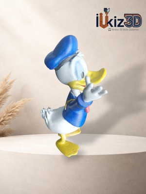 El Boyaması Nostaljik Ördek (Donald Duck) 3D Baskı Figür - 12 cm Dekoratif Obje