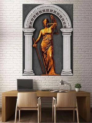 Şehzat Hukuk Bürosu Tabloları, Adalet Tanrıçası Themis Gold HKK16