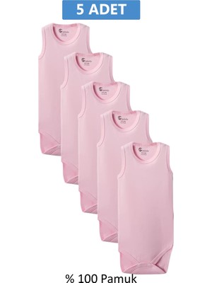 Zenvia Pembe Askılı Body Zıbın 7-12 Yaş Çocuklar Için (5 Adet) Alttan Çıtçıtlı Özel Gereksini