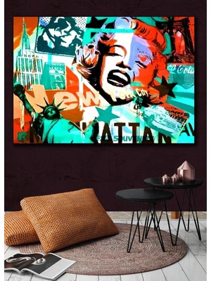 Şehzat Dekoratif Özel Renklendirme Marilyn Monroe Kanvas Tablo