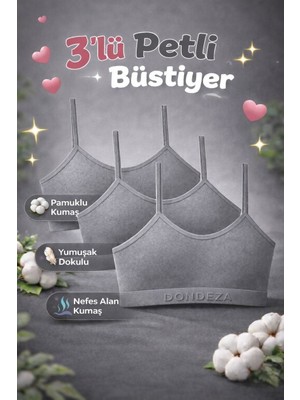 Dondeza Genç Kız Pedli 3'lü Ip Askı Düz Ilk Sütyen Büstiyer