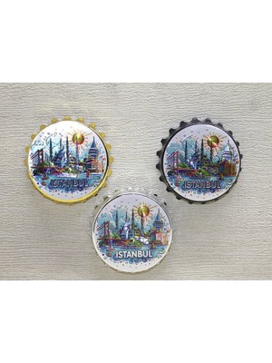 EkoAlışverişDünyam Istanbul Temalı Gazoz Kapağı Magnet - Model 2